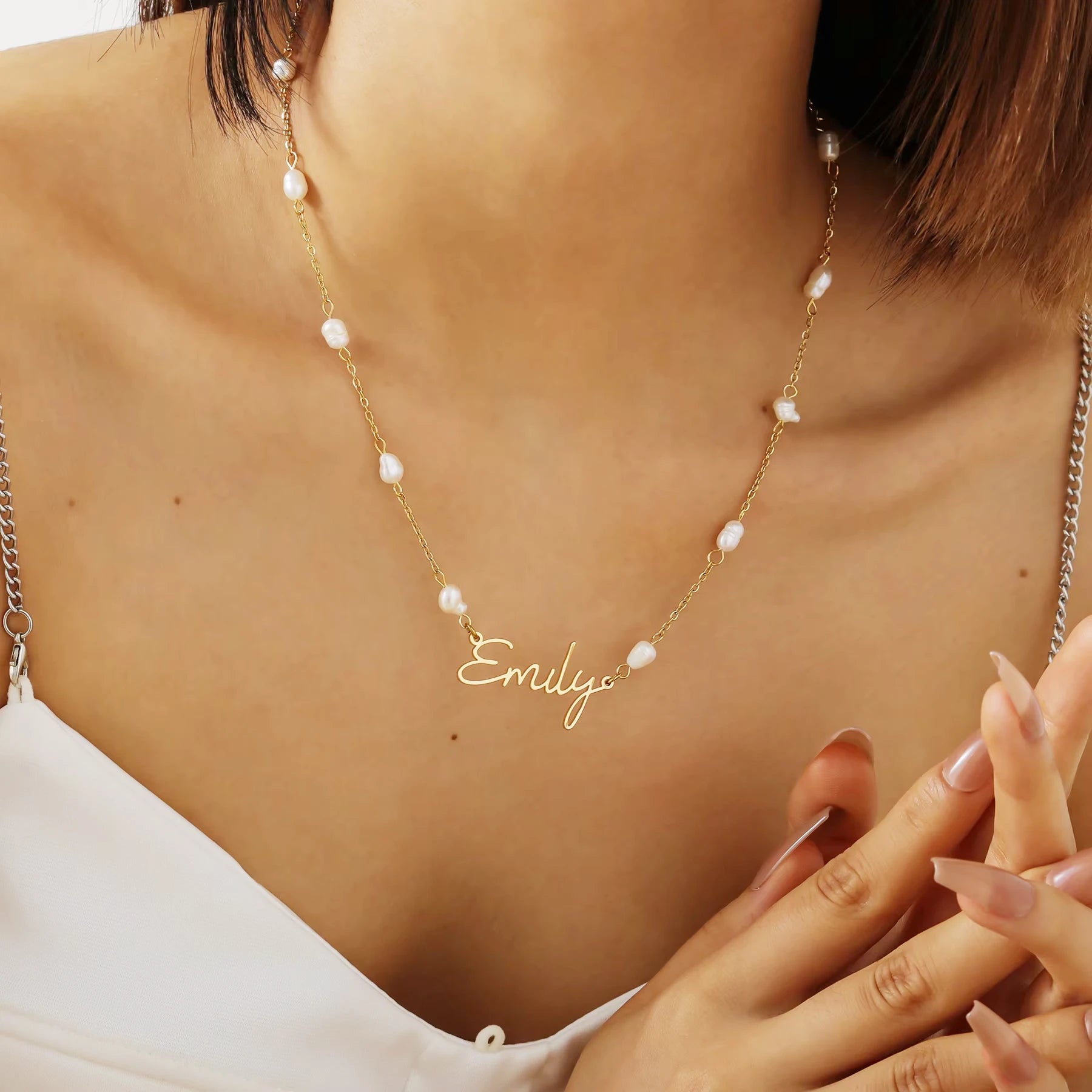 The Pearl Name Necklace