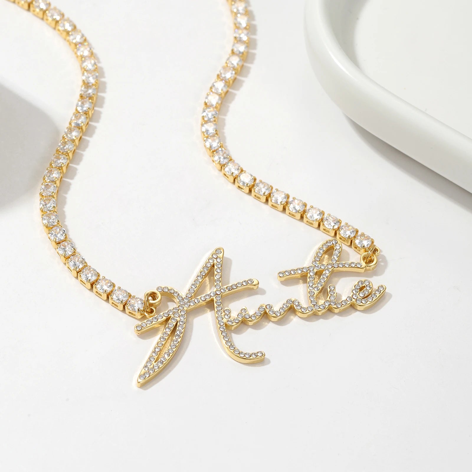 The Crystal Tennis Name Necklace